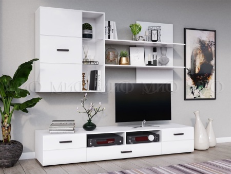 Гостиная Ницца NEW Вариант №5 МДФ (Ш-2000 x В-2170 x Г-520 мм)/Разные Цвета