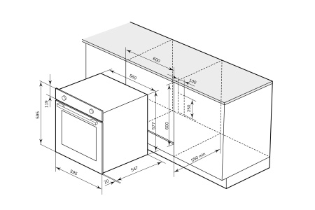 Встраиваемый духовой шкаф MILLEN MEO 6004 WH